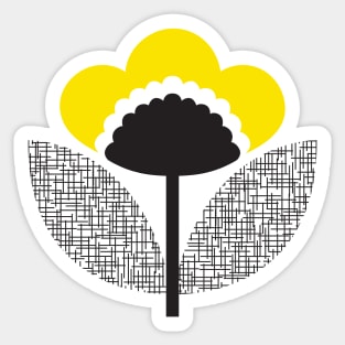 Retro Midcentury Modern graphic flower in yellow Sticker